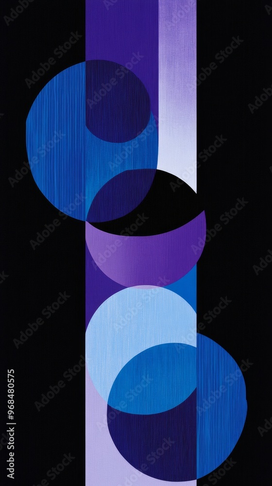 Aufkleber geometric abstract design with overlapping blue and purple circles
