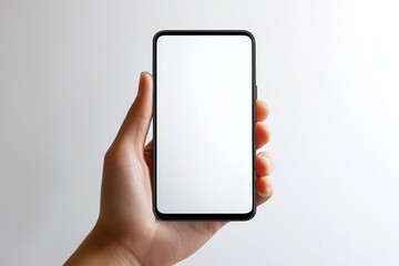 Hand Holding Smartphone Mockup Isolated created with Generative AI