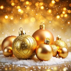 christmas balls on snow