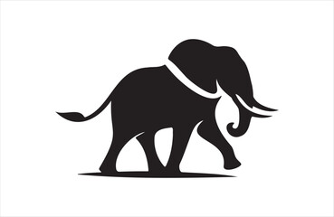 Fototapeta premium Elephant vector illustration of silhouettes