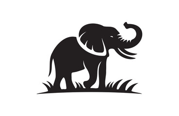 Fototapeta premium Elephant vector illustration of silhouettes