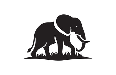 Fototapeta premium Elephant vector illustration of silhouettes