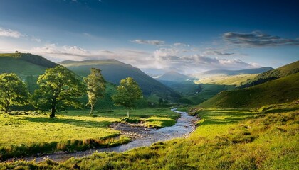 panorama of the mountains in the summer