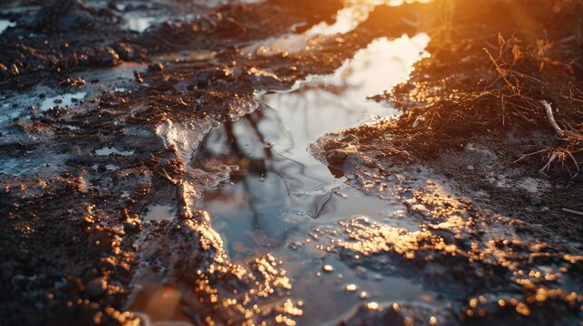 Oil contamination leading to soil pollution in a minor oil reserve