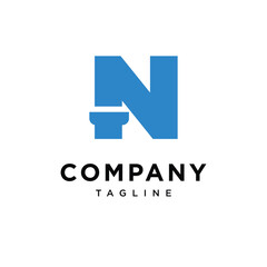 Letter N Plumbing Pipe Logo icon