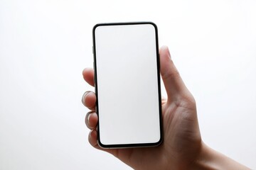 Hand Holding Smartphone Mockup Isolated created with Generative AI