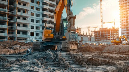 excavator doing work in a construction