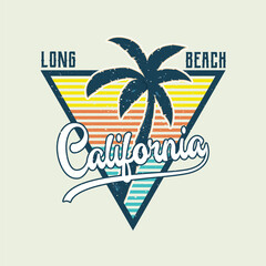 long beach california summer time, summer beach sunshine vector print design artwork, take me to the sunshine, Beach Paradise Print T-shirt Graphics Design,