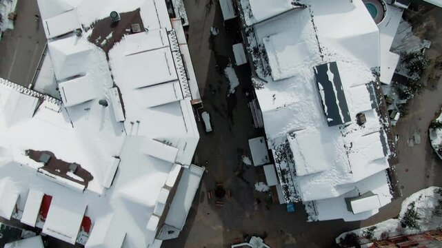 Aerial of Copper Mountain Ski Resort Village, Colorado Mountains 3
