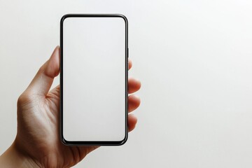 Hand Holding Smartphone Mockup Isolated created with Generative AI