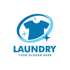 Express Laundry logo emblem badge design template fast and clean laundry service business