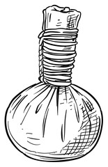 compress ball herb handdrawn illustration