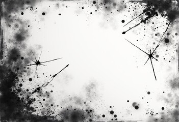 Abstract Grunge Art: Black and White Brush Strokes