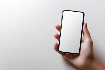Hand Holding Smartphone Mockup Isolated created with Generative AI
