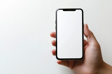Hand Holding Smartphone Mockup Isolated created with Generative AI