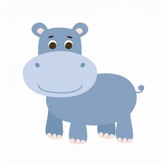 hippo illustration isolated on white