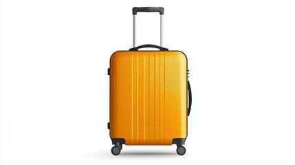 Bright yellow suitcase on wheels, perfect for travel and adventure, showcasing modern design and practical features.