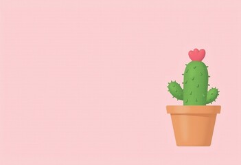 Cute Pink Cactus Clipart: Perfect for Stickers and Scrapbooking 