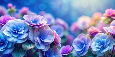 Fototapeta premium Soft and sweet blue purple begonia flowers background, begonia, flowers, soft, sweet, blue, purple, pastel, delicate, botanical