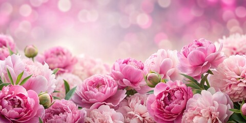 Obraz premium Background of pink peonies in full bloom, peonies, flowers, pink, background, spring, blossoms, garden, nature, petals