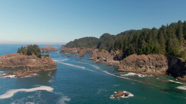 Aerial of Samuel H. Boardman Natural Bridges - Brookings, Oregon Coast 5
