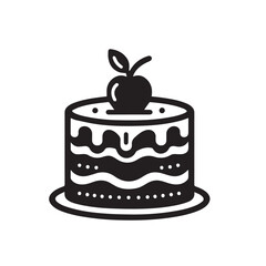 Cake silhouette. Cake vector illustration isolated on white background.