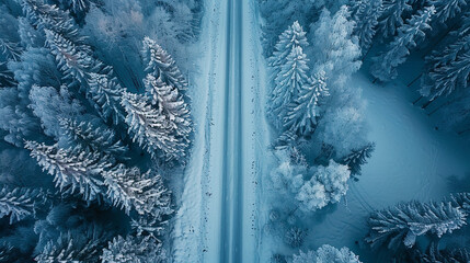 snow cover of road illustration background