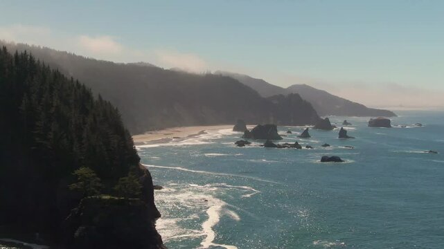 Aerial of Samuel H. Boardman Natural Bridges - Brookings, Oregon Coast 4
