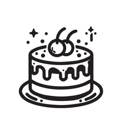 Cake silhouette. Cake vector illustration isolated on white background.