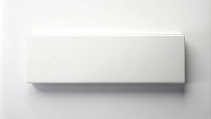 front angle, material, box, rectangle, blank, solid, framing, White horizontal rectangle blank box made of solid material viewed from the front angle