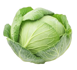 Obraz premium Green Cabbage Isolated On Black Background