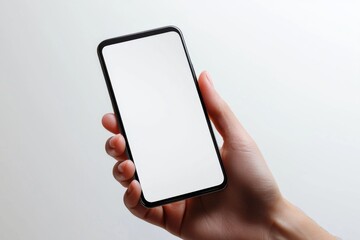 Hand Holding Smartphone Mockup Isolated created with Generative AI