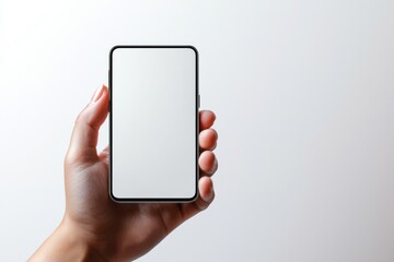 Hand Holding Smartphone Mockup Isolated created with Generative AI