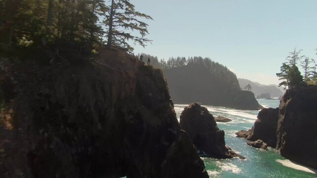 Aerial of Samuel H. Boardman Natural Bridges - Brookings, Oregon Coast 2
