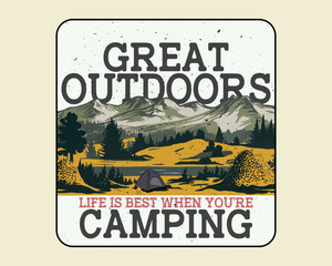 mountain T-shirt prints in vector in two color combination, Explore graphic print design for apparel. Mounting artwork for t shirt , sweatshirt, poster, sticker and others. Explore more. Summer camp.