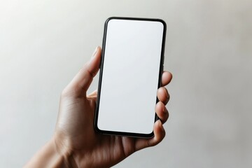 Hand Holding Smartphone Mockup Isolated created with Generative AI