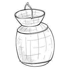 fishing basket handdrawn illustration