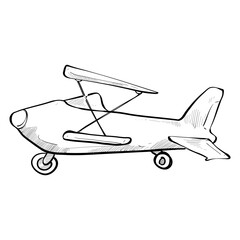 biplane aircraft handdrawn illustration