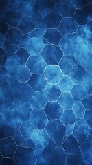 Obraz premium Abstract blue hexagonal pattern with a textured background, ideal for wallpaper or design projects. Create visual interest and depth.