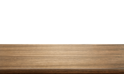 empty wooden table front view isolated PNG transparent