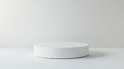 Minimalist podium or pedestal on white background with cylinder stand, perfect for product display and 3d rendering concepts.
