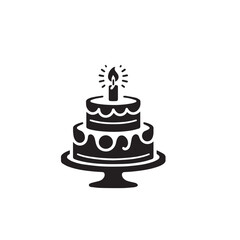 Cake silhouette. Cake vector illustration isolated on white background.