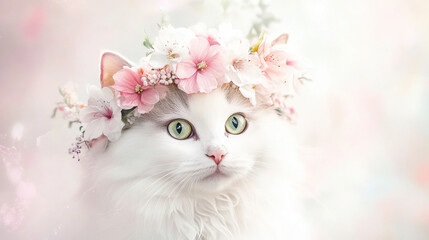 Cat with Flower Crown.