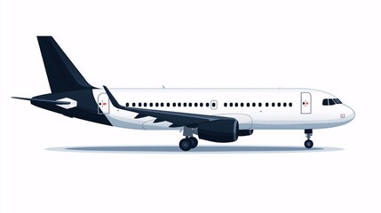 Fototapeta premium Sleek Jetliner Ready for Takeoff