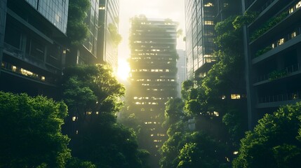 Urban Jungle Skyscrapers Embrace Nature