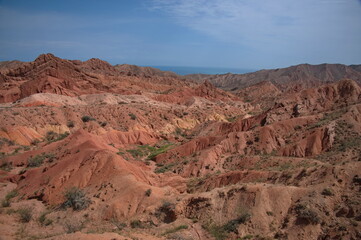 Beautiful landscape of Skazka Canyon in Kyrgyzstan