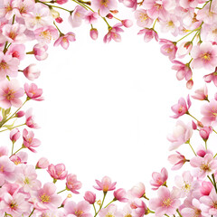 Fototapeta premium borderframe, flower, pink, floral, flowers, border, spring, nature, blossom, card, illustration, leaf, decoration, design, pattern, heart, beauty, roses, art, cherry, bloom, vector, plant, wallpaper, 