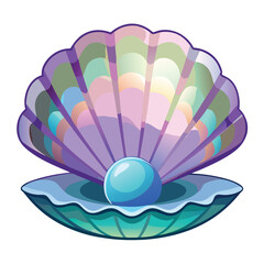 The pearlescent surface of a clam shell Vector illustration. The gem vector