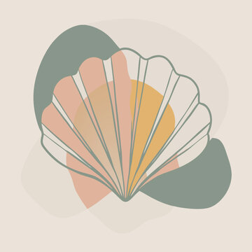 recommend clip art: The pearlescent surface of a clam shell Vector silhouette