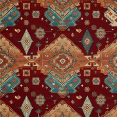 Kurdish Rug Motifits pattern background 